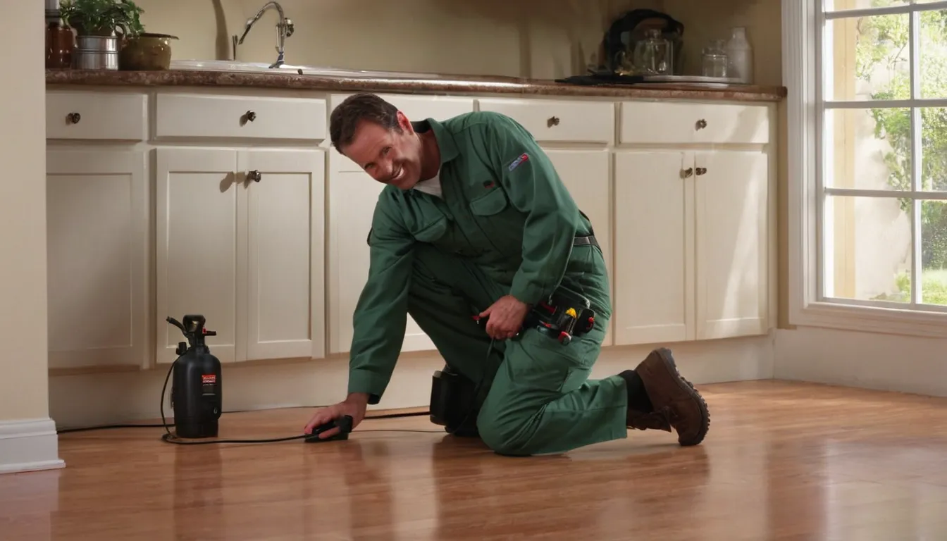 A friendly local pest control provider talking with a homeowner at a front door in the Seattle area